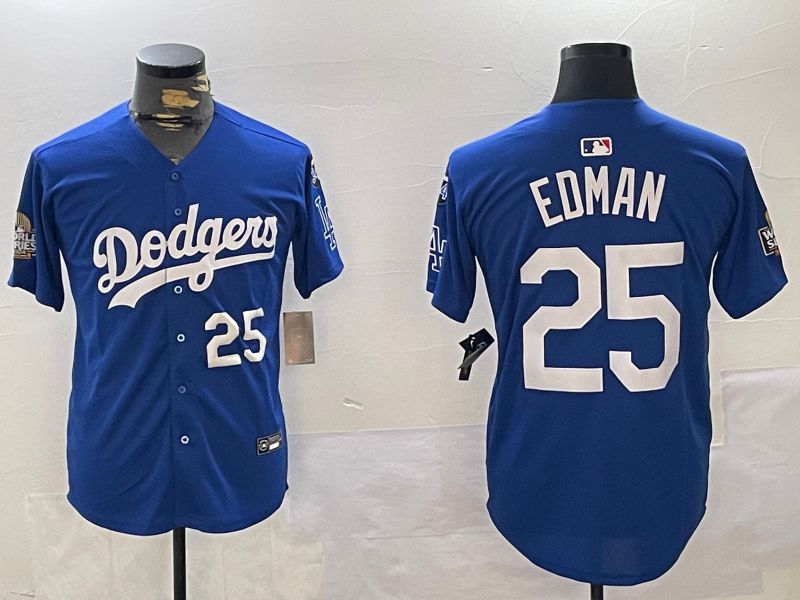 Men Los Angeles Dodgers #25 Edman Blue Game 2024 Nike MLB Jersey style 11201->los angeles dodgers->MLB Jersey